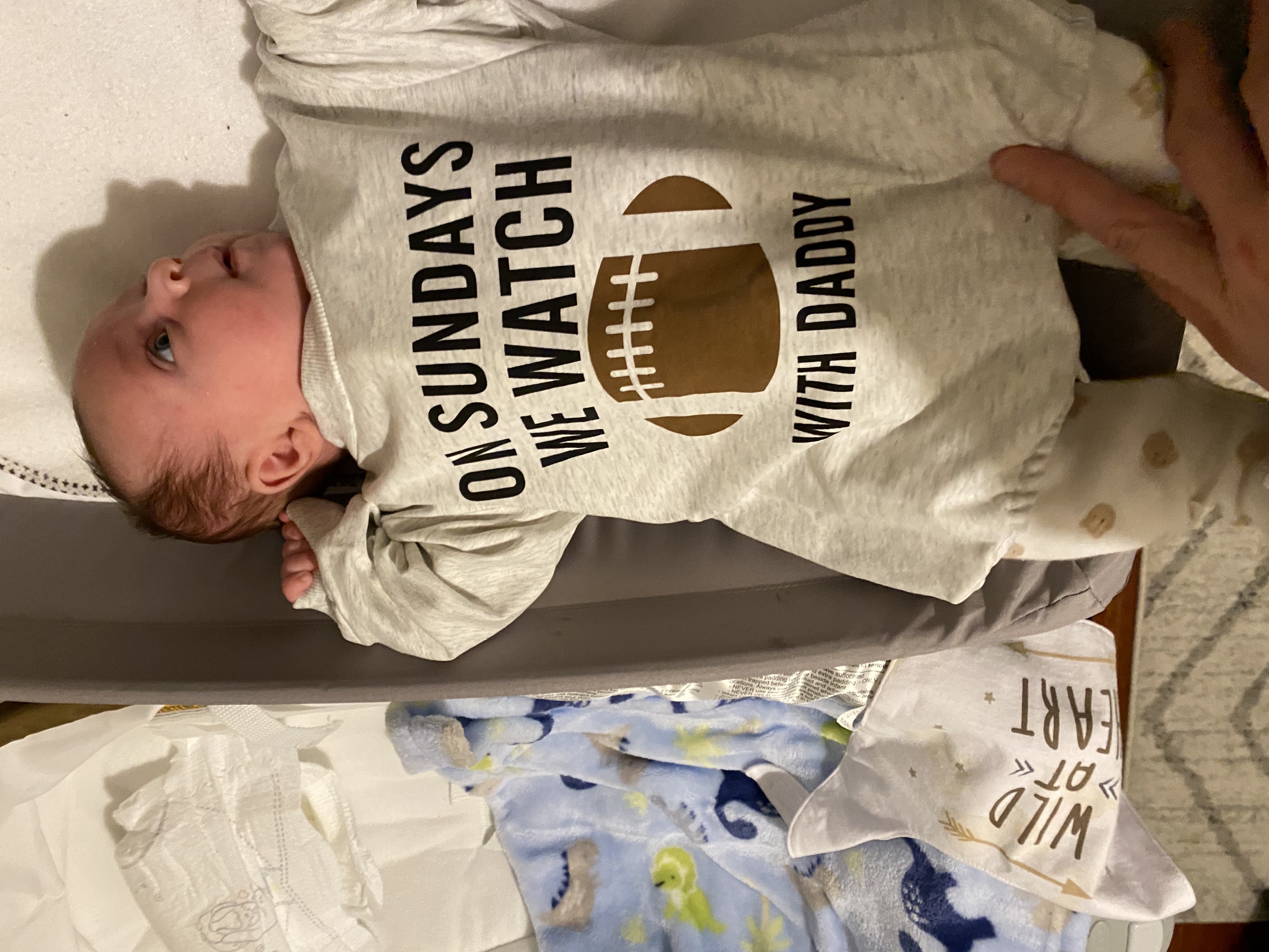 Funny Baby Football Sweatshirt Romper on Sundays We Watch Football with Daddy Onesie Long Sleeve Bodysuit Fall Outfit