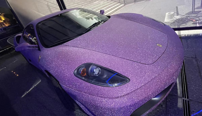glitter purple car