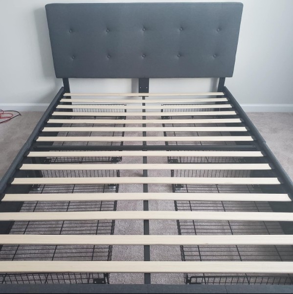 Upholstered Bed Frame With 4 Drawers, Ikea Hopen Bed Frame Dimensions