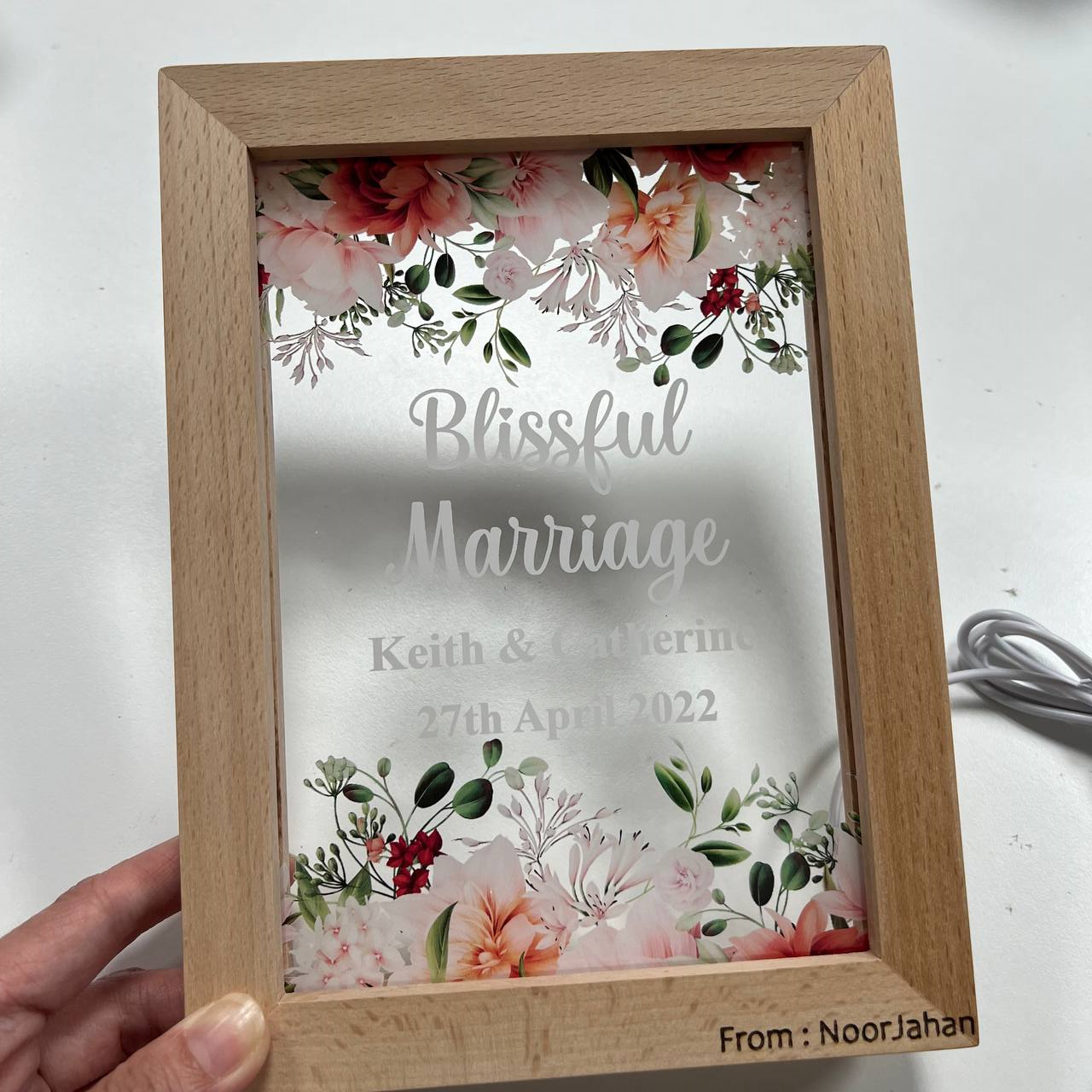 Details about   Personalised Gifts Couple Her Him Anniversary Framed Card Proposal Christmas 