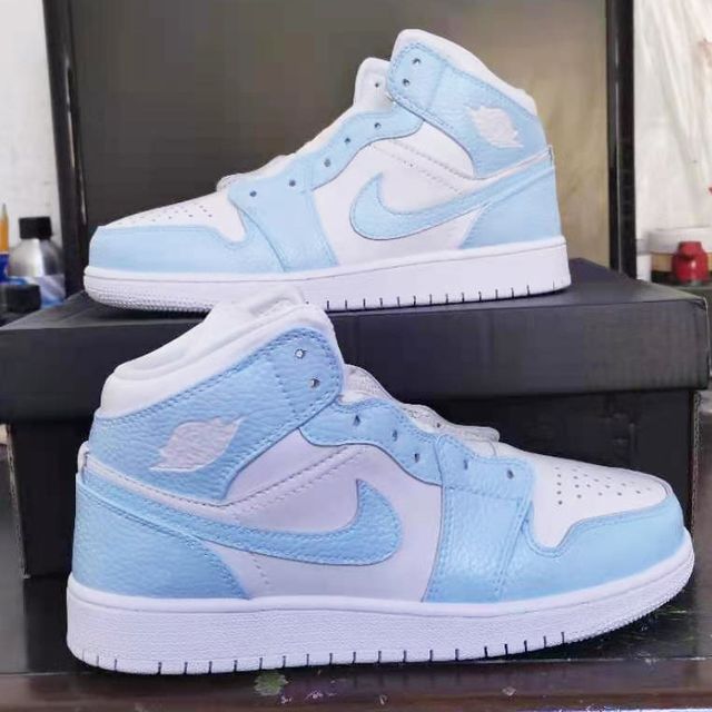 Custom Air Jordan 1 Mid Baby Blue insdrip