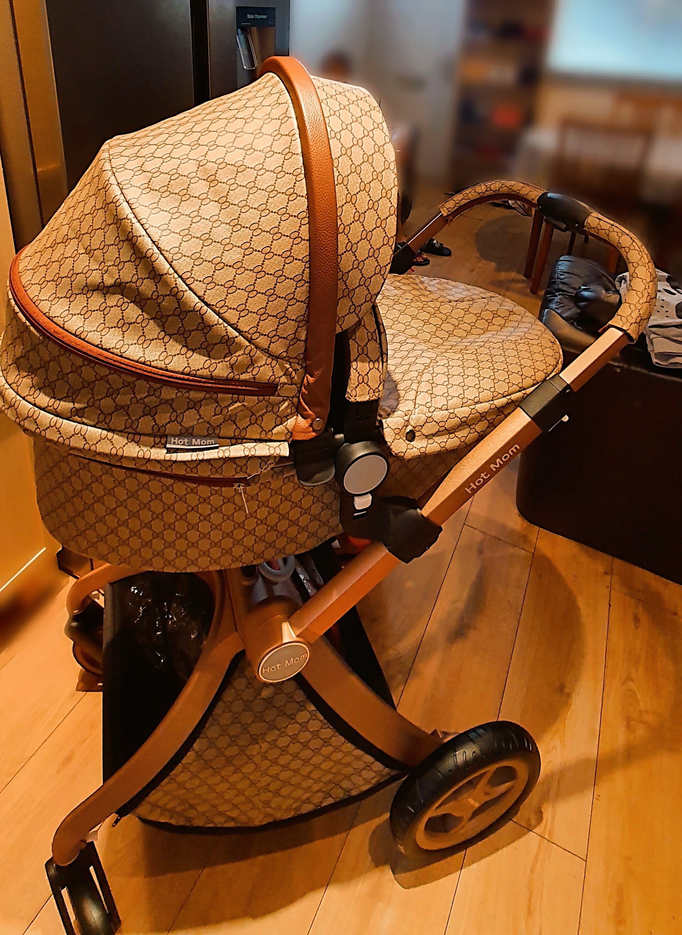 eeGee - Hot Mom - Elegance F022 - 2 in 1 Baby Stroller - Grid